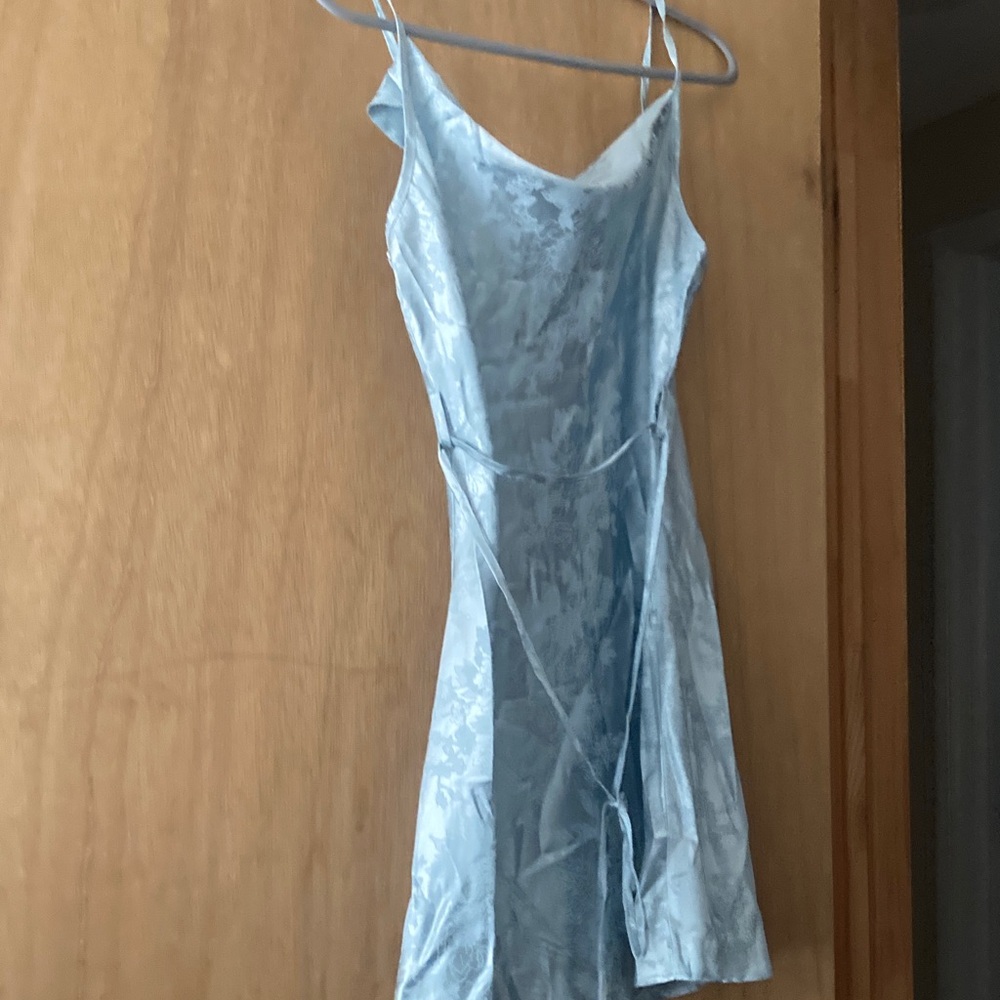 Cider Light Blue Floral Slip Dress